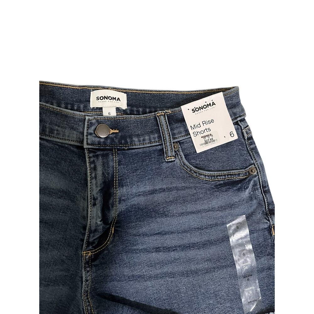 Lot of 2 NWT Sonoma Mid Rise Cuffed Denim Shorts Womens Size 6 Dark Medium Washh - Picture 6 of 10